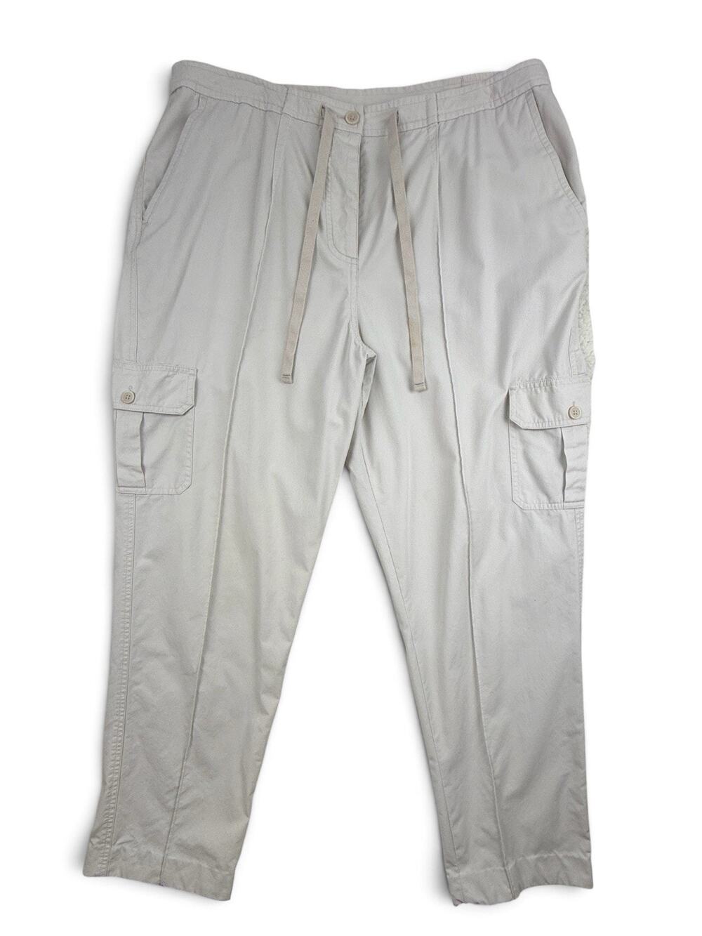 Valerie Stevens Cargo Pants Womens XL Bone Relax Fit Outdoor Preppy Casual